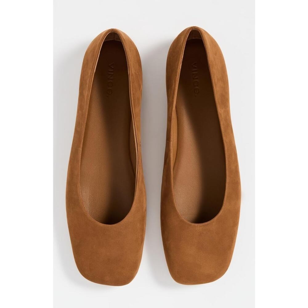 Vince Women's Leah Ballet Flat, Dark Amber Leather, Size 5.5 - Picture 2 of 5